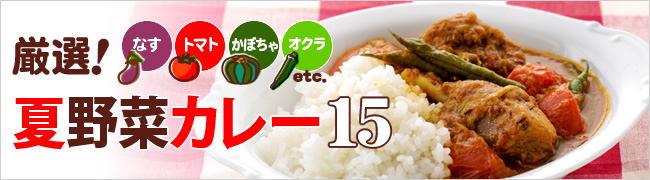 厳選！　夏野菜カレー15    トマト・なす・かぼちゃ・オクラetc.
